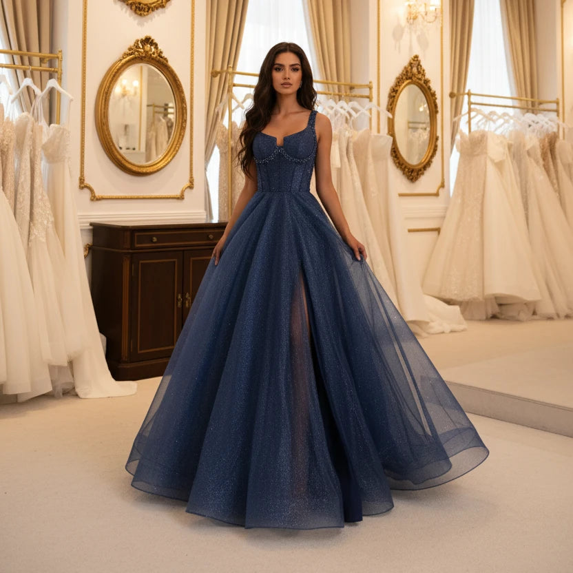 blue satin strapless formal dress sizes 2-24W